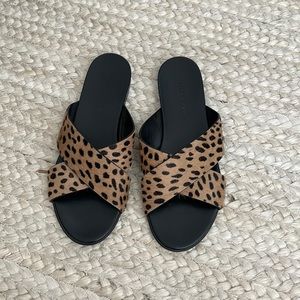 Jenni Kayne Calf Hair X Cross Sandals